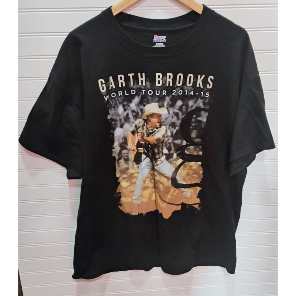 Garth Brooks World Tour 2014-15 Black XL Short-Sleeve Crewneck Concert T-Shirt
